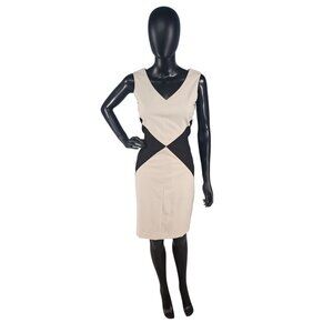Black/Ivory Diamond Sheath Knee Length Dress - Banana Republic